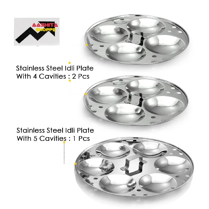 Aashita Shoppe Stainless Steel Idli Cooker with Gas Stove & Induction Compatible, 3 Plates-3.webp